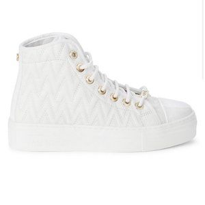 Valentino Leather High Top White Sneakers